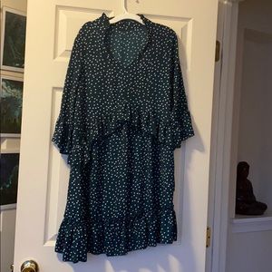 Green polka dot dress